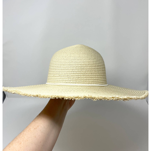 Cappelli Straworld Tan Straw Sunhat With White Tassel One Size New - Picture 9 of 9
